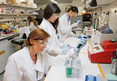 group work in science lab