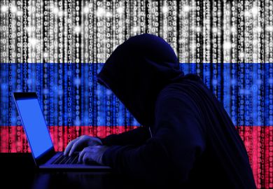 Hacker from russia at work