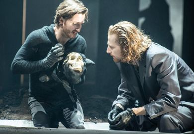 Performance of Shakespeare's Hamlet to illustrate Australia's identity crisis, with regards to whether institutions can continue to be called a "university"