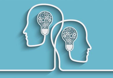 Heads with lightbulb brains (illustration)