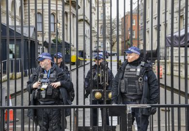Heavy security presence in front of the Prime Minister's Office at 10 Downing Street Heavy security presence in front of the Prime Minister's Office at 10 Downing Street