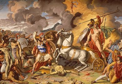 Hector’s death and Achilles’ triumphant protected by Mars, 1815, by Antonio Galliano (1785-1824)