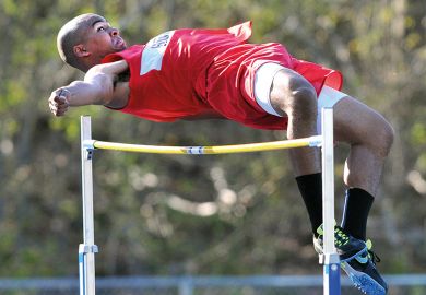 man doing high jump to illustrate predicted grades  man doing high jump to illustrate predicted grades