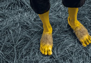 Hobbit feet standing on grass