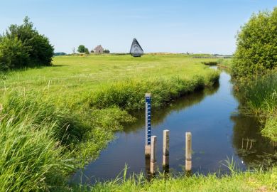 A Dutch polder A water level gauge, Netherlands