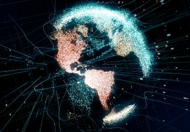 Holographic planet earth. technological background.