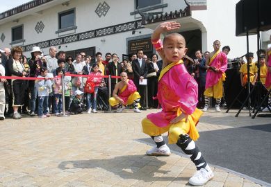 A “Shaolin Showcase” at Ngong Ping Village, Hong Kong, featuring Shaolin Kung Fu performances and health workshops
