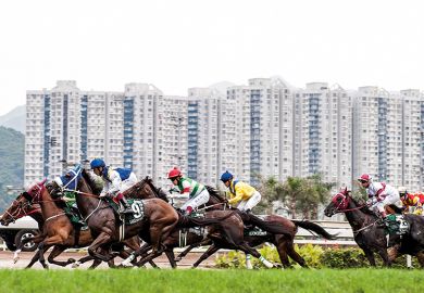 A horse race in Hong Kong A horse race in Hong Kong