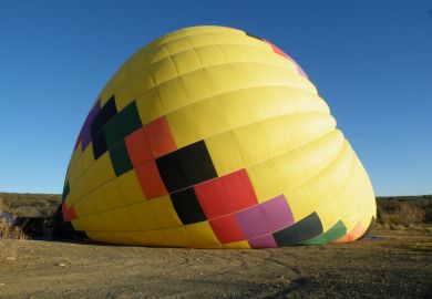 Hot air balloon on the ground