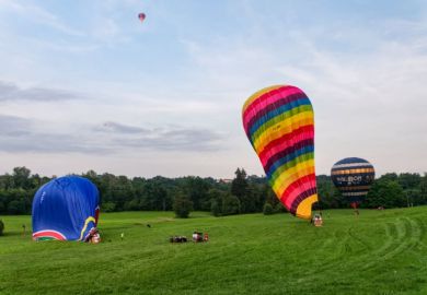 hot air balloons deflated