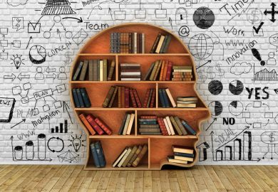 Human head-shaped bookshelf stacked with books Human head-shaped bookshelf stacked with books