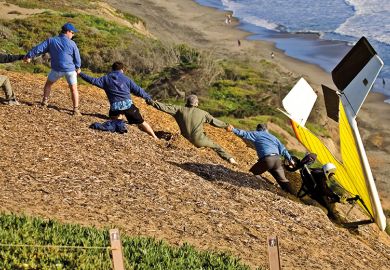 Human chain trying to rescue small plane