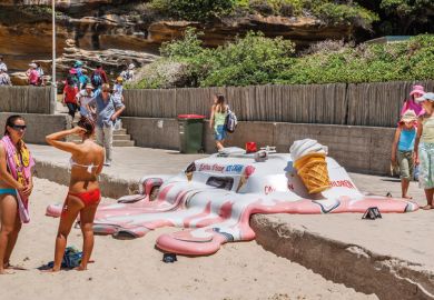Ice cream van art on the beach
