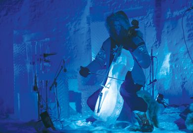 Svante Henryson performs at the Geilo Ice Music Festival in Norway in 2013