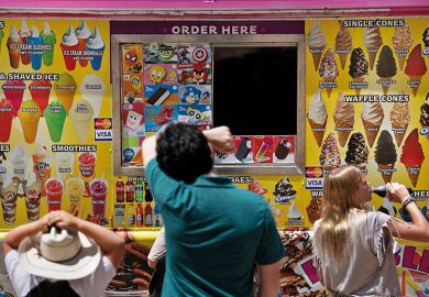 People at ice cream van