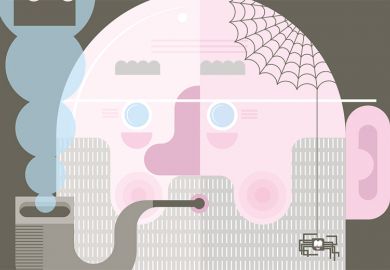 Illustration of a old man smoking a pipe by Mick Marston (9 August 2018)