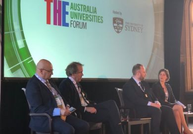 Industry engagement panel Universities Australia Forum Tony Peacock Duncan Ivison Luke Sheehy Carolin Plewa