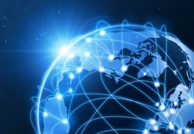 Interconnected globe (illustration) Interconnected globe (illustration)