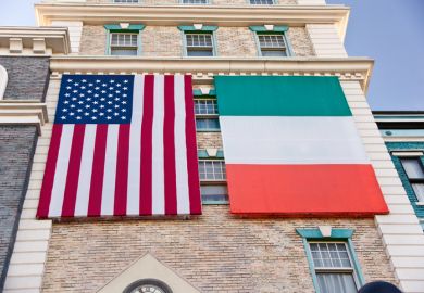 Irish and US flags