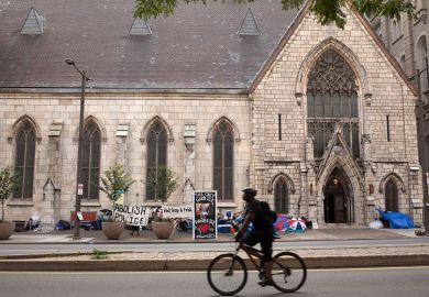 Ice protest in front of a church in Philadelphia, US