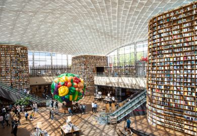 View of Starfield Library in Starfield COEX Mall. View of Starfield Library in Starfield COEX Mall.