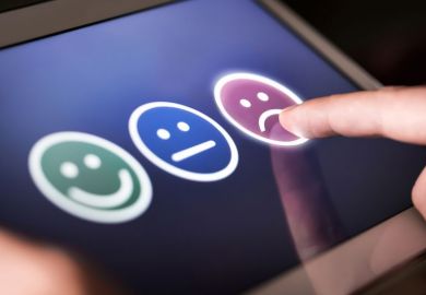 An evaluation screen with happy, neutral and sad faces An evaluation screen with happy, neutral and sad faces