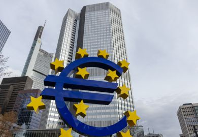 Euro sign statue in Frankfurt Am Main, Germany Euro sign statue in Frankfurt Am Main, Germany