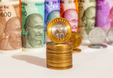 Indian currency notes and coins