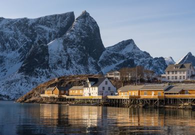 Sakrisøy fishing village in Moskenes municipality
