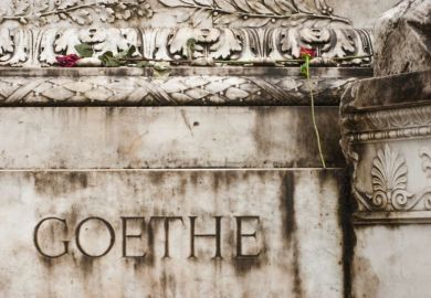 Goethe monument with flowers