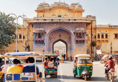 View of gate at Gangori Bazaar, Jaipur, India View of gate at Gangori Bazaar, Jaipur, India
