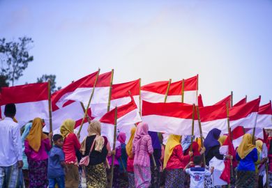 Ceremony to celebrate Indonesia independence day in Bale Rante Village.