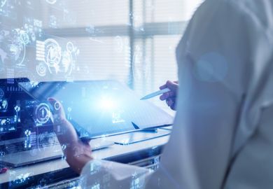 Scientist using digital technology