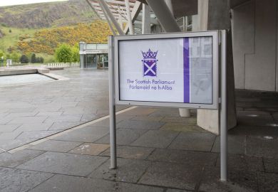 A sign outside the Scottish parliament A sign outside the Scottish parliament