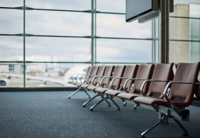An empty airport waiting area An empty airport waiting area