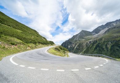 Hairpin bend on road Hairpin bend on road