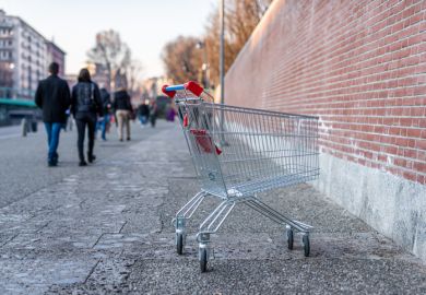 Empty supermarket cart