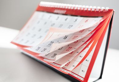 Desk calendar pages turning