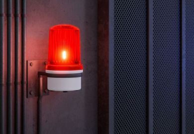 Red warning light going off