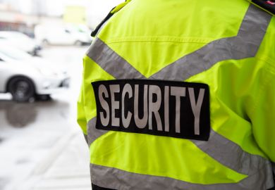 Security guard watching over parking area