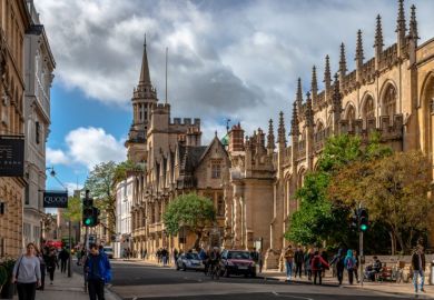 View of the High Street with the University Church of St Mary the Virgin and All Saints Church