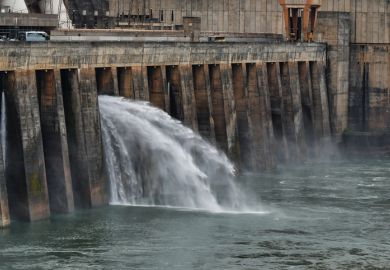 Clean and renewable energy. Itaipu Dam is a hydroelectric dam on the Paraná River.