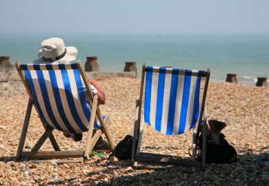 Summer beach scene in the UK