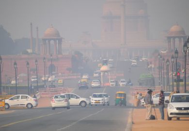 New Delhi covered in heavy smog.