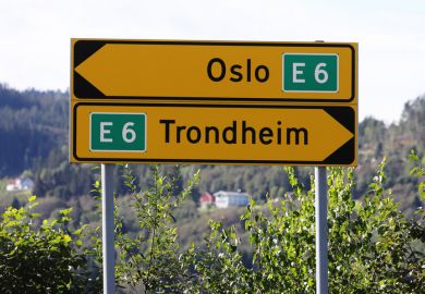 The road E6 connecting major Norwegian cities Oslo and Trondheim.
