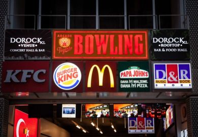 Picture of iconic fast food brands logo, American, on display in a mall of Istanbul, Turkey.