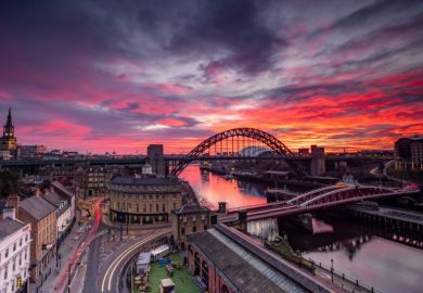 Sunrise over Newcastle Upon Tyne