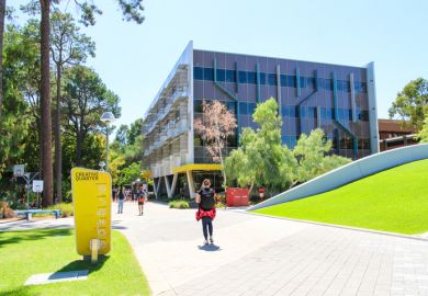Students on campus at Curtin University, Perth Western Australia