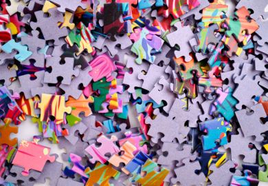 Pieces of a jigsaw puzzle in a pile puzzle