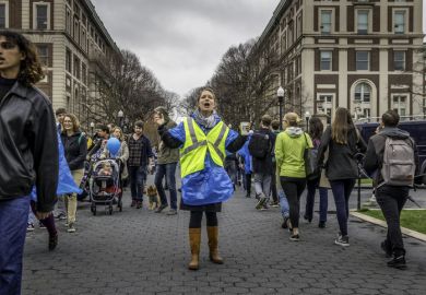 Protests by students are a common sight at Columbia University. Protests by students are a common sight at Columbia University.